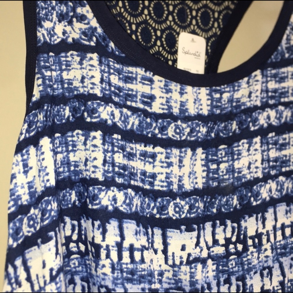 SOLD ********NWT Splendid Blue and White Tank Top - Picture 3 of 4
